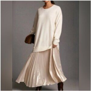 Anthropologie Pleated Sweater Maxi Dress size XL